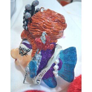 Queen Of The Sea Fish Ornament Hand-Painted Glitter Accents Holiday Decoration